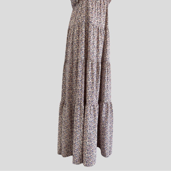 NWT English Factory Floral Ruffle Sleeve Maxi Dress in Ivory Multi - Picture 8 of 16